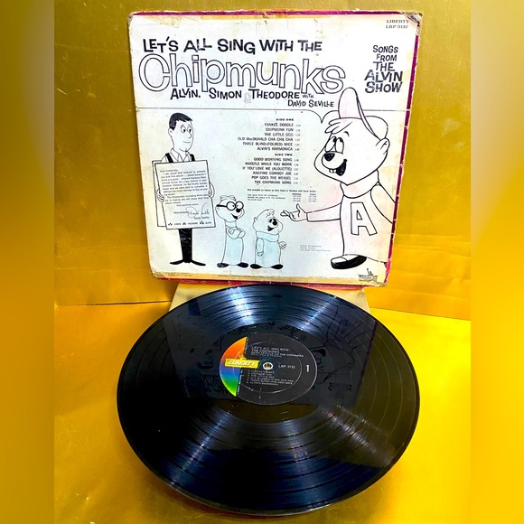 ALVIN LET’S ALL SING WITH THE CHIPMUNKS VTG 1961 VINYL RECORD LP LIBERTY RECORDS - Picture 11 of 16